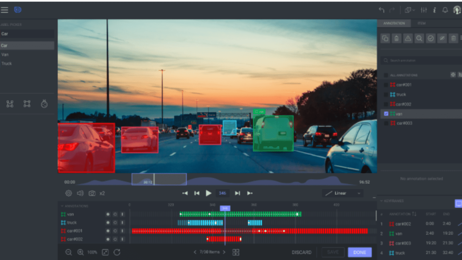 Video annotation timeline for activity and event detection